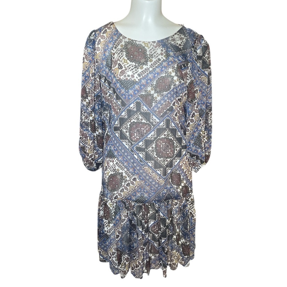 Calvin Klein Puff Sleeve Mini Shift Dress sz 10